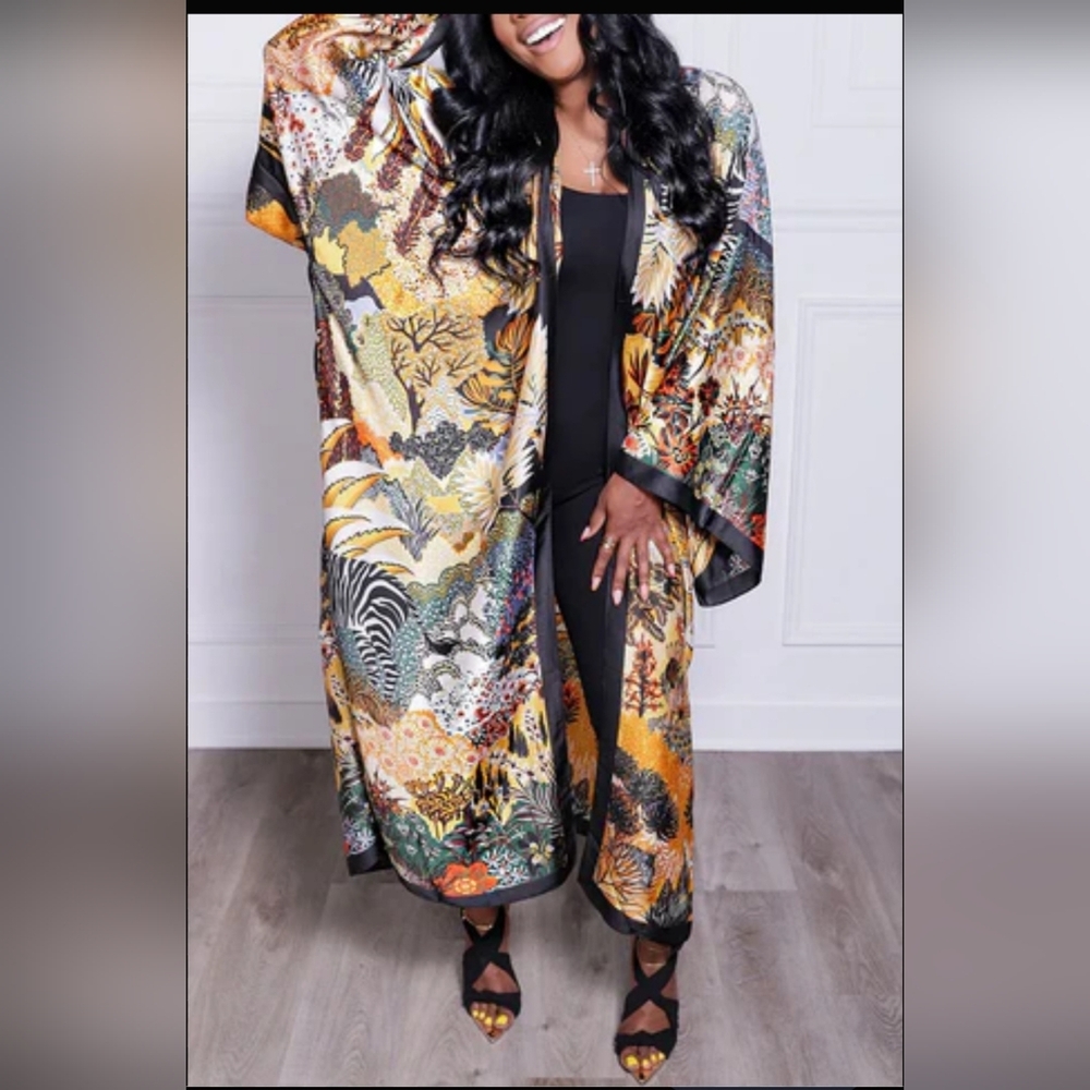 New Tropical Print Women's Robe
